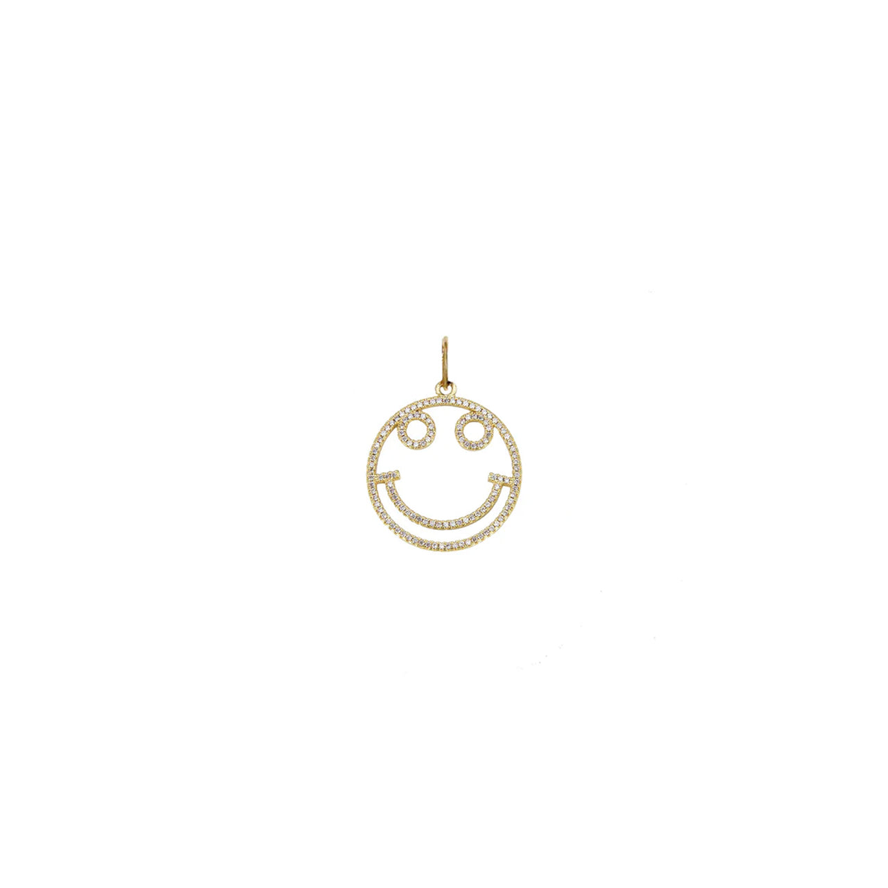 Gold Hazel Brilliant Smile Charm – front view with micro pave detail