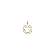 Gold Hazel Brilliant Smile Charm – front view with micro pave detail