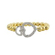 Love Lisa heart clasp stretch bracelet gold pavé crystal heart charm stretch bracelet jewelry