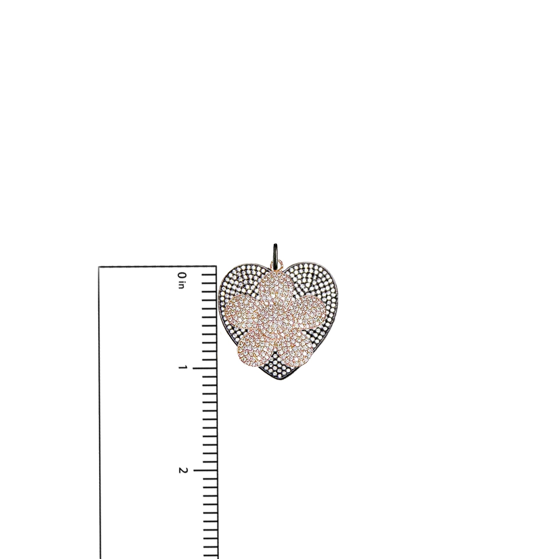 size comparison of heart flower charm love lisa