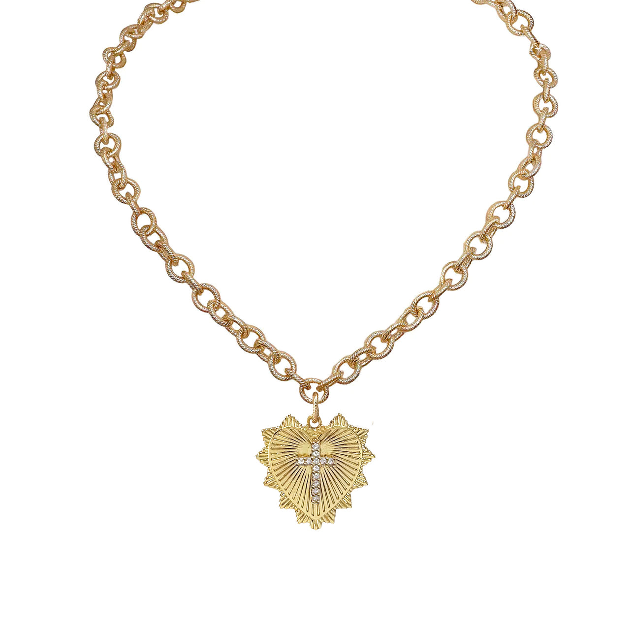 Ava Heart Cross Necklace