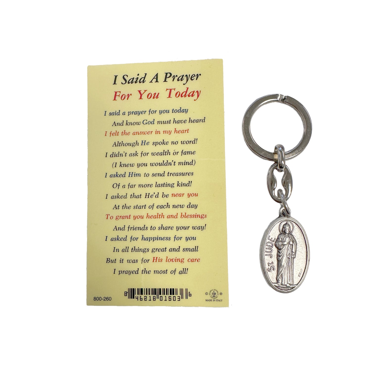 i said a prayer for you jesus keychain back of prayer card with inspirational message by Love Lisa