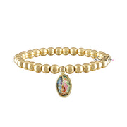 incredible guardian angel beaded bracelet gold with multicolored medal love lisa