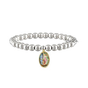incredible guardian angel beaded bracelet silver with medal love lisa