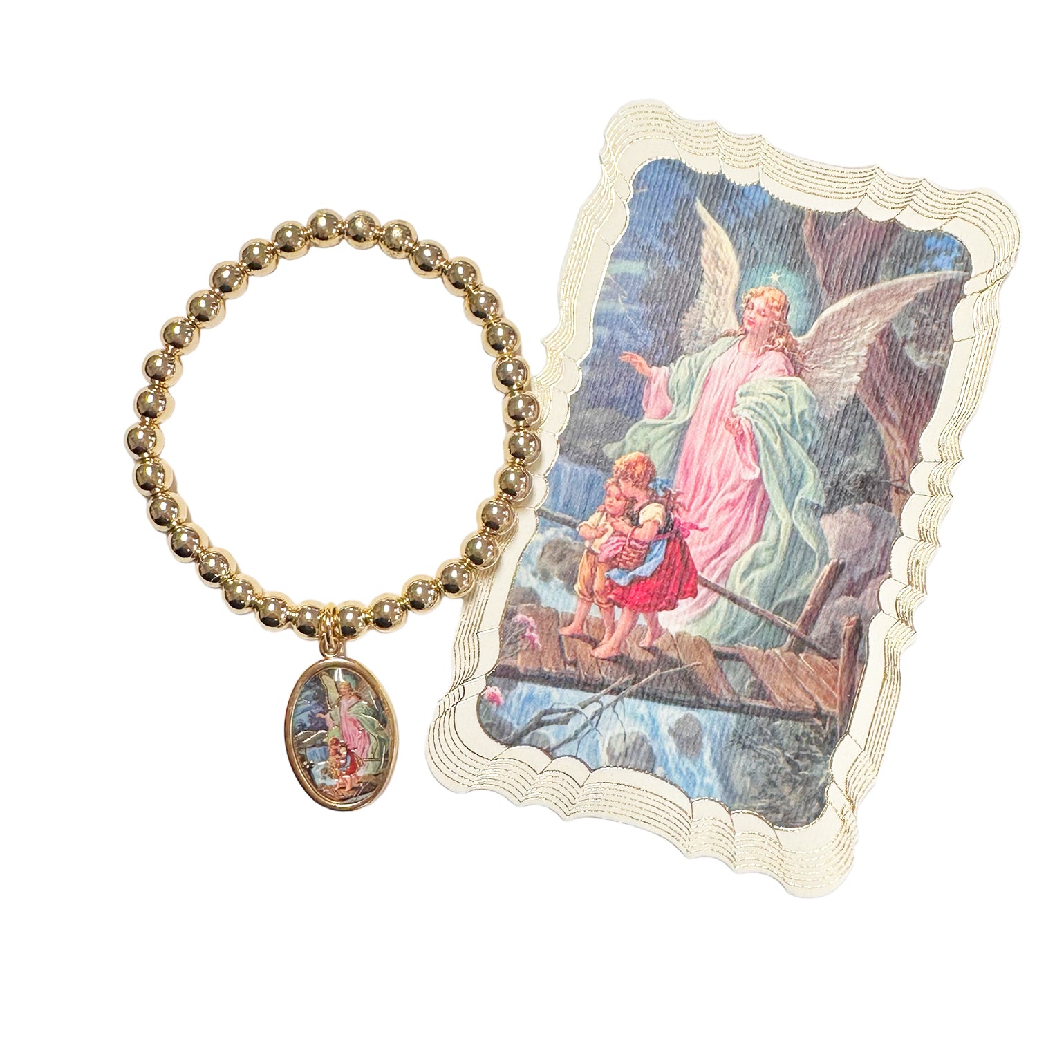 incredible guardian angel beaded bracelet with guardian angel prayer card love lisa