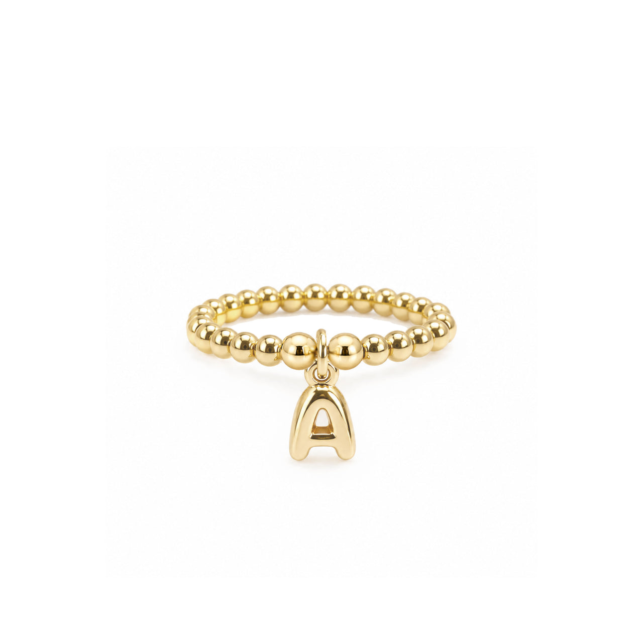 Lila Bubble Letter Beaded Stretch Rings