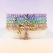 Love Lisa irresistible skull stretch anklets layered stack in multiple gemstone colors
