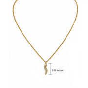 Bella pave gold Italian horn necklace with petite crystal horn pendant on delicate gold chain