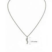 Bella pave silver Italian horn necklace with petite crystal horn pendant on delicate silver chain
