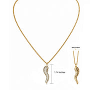 Gia pave gold Italian horn necklace with larger sparkling crystal horn pendant on gold chain