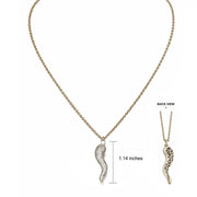 Gia pave silver Italian horn necklace with larger sparkling crystal horn pendant on silver chain