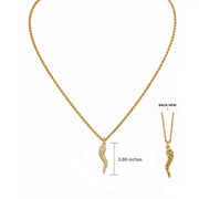 Maria pave gold Italian horn necklace with sparkling crystal horn pendant on delicate gold chain