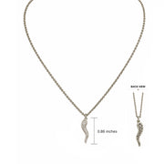 Maria pave silver Italian horn necklace with sparkling crystal horn pendant on delicate silver chain