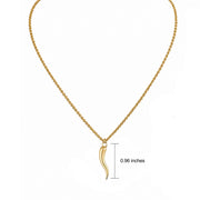 Tatiana gold Italian horn necklace with polished gold horn pendant on delicate gold chain