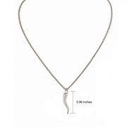Tatiana silver Italian horn necklace with polished silver horn pendant on delicate silver chain