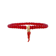 italian red horn cornicello bracelet red version with crystal beads love lisa