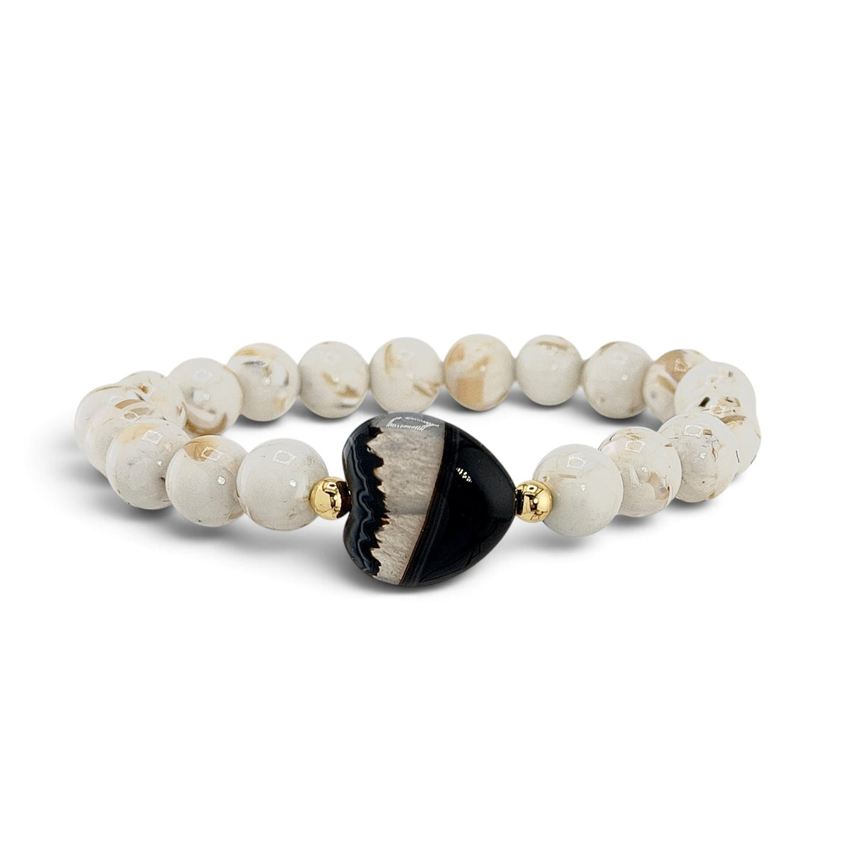Sloane Pearlescent Gemstone Worry Stone Bracelet