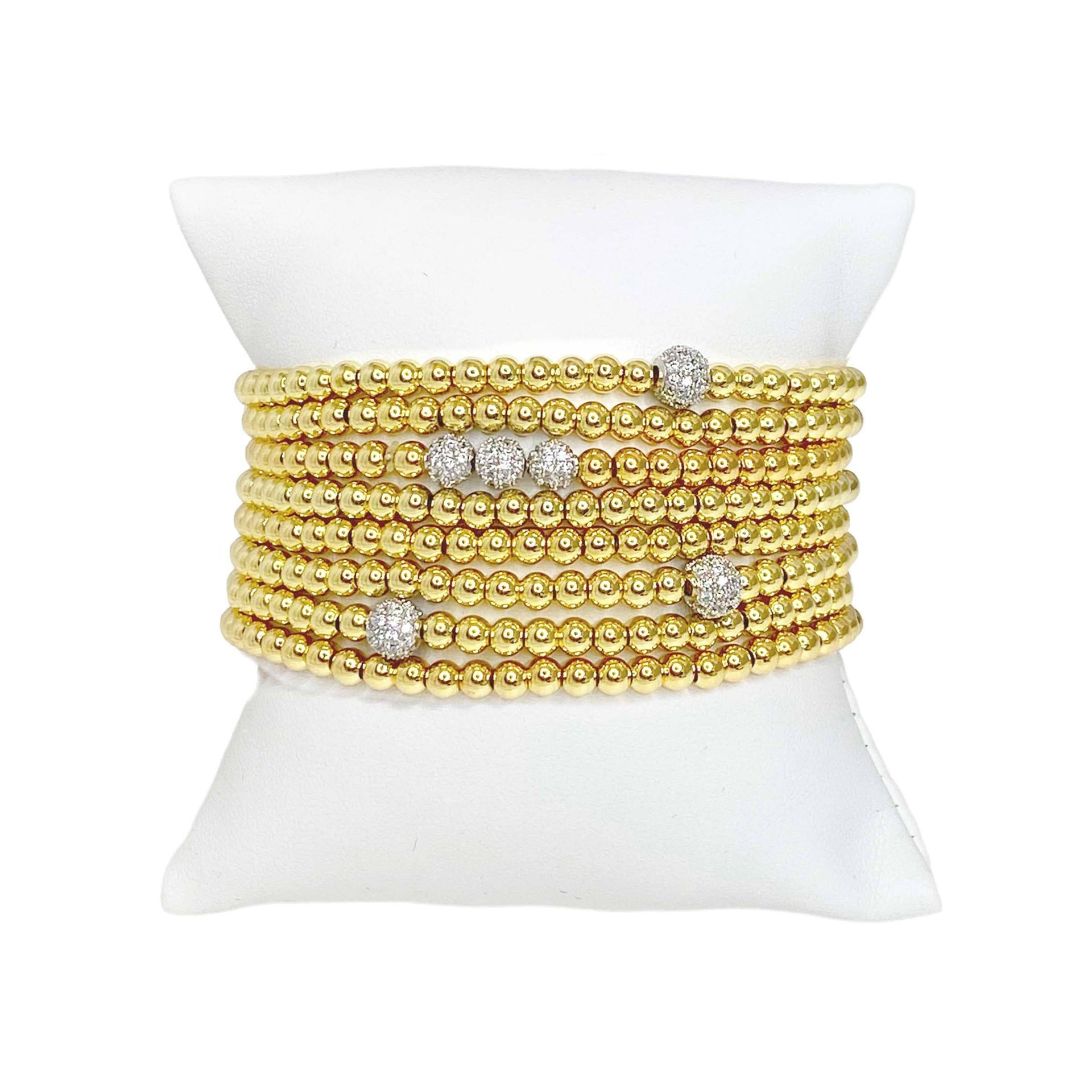 love lisa jen stack of beaded bracelets gold 4mm beaded bracelet set eight stretch bracelets