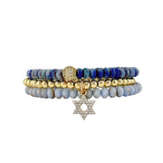 love lisa julie star of david stack of bracelets crystal and gold beaded bracelet set with star of david charm