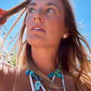 jess model wearing the kailenn hamsa bandana