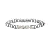 karens powerful reminder bracelet breathe silver beaded bracelet with inspirational charm