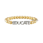 karens powerful reminder bracelet educate gold beaded bracelet with inspirational charm