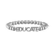karens powerful reminder bracelet educate silver beaded bracelet with inspirational charm