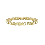 karens powerful reminder bracelet miracles gold beaded bracelet with inspirational charm
