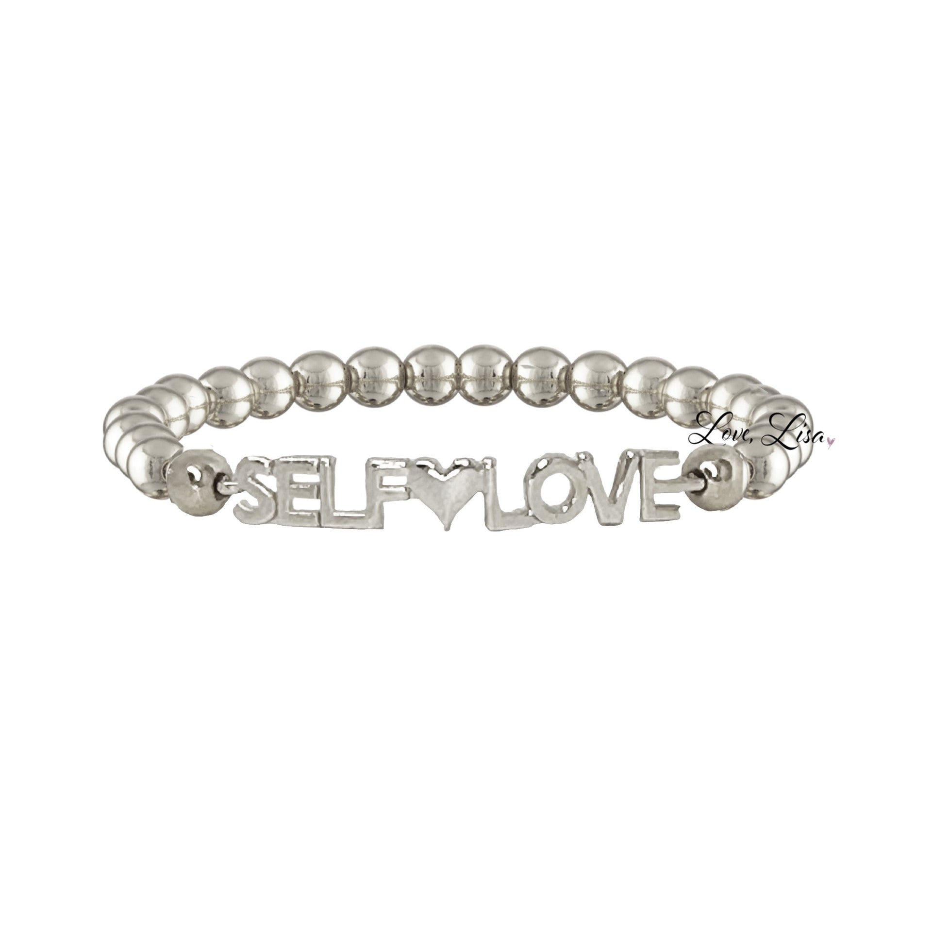 karens powerful reminder bracelet self love silver beaded bracelet with inspirational charm