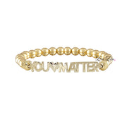 karens powerful reminder bracelet you matter gold beaded bracelet with inspirational charm