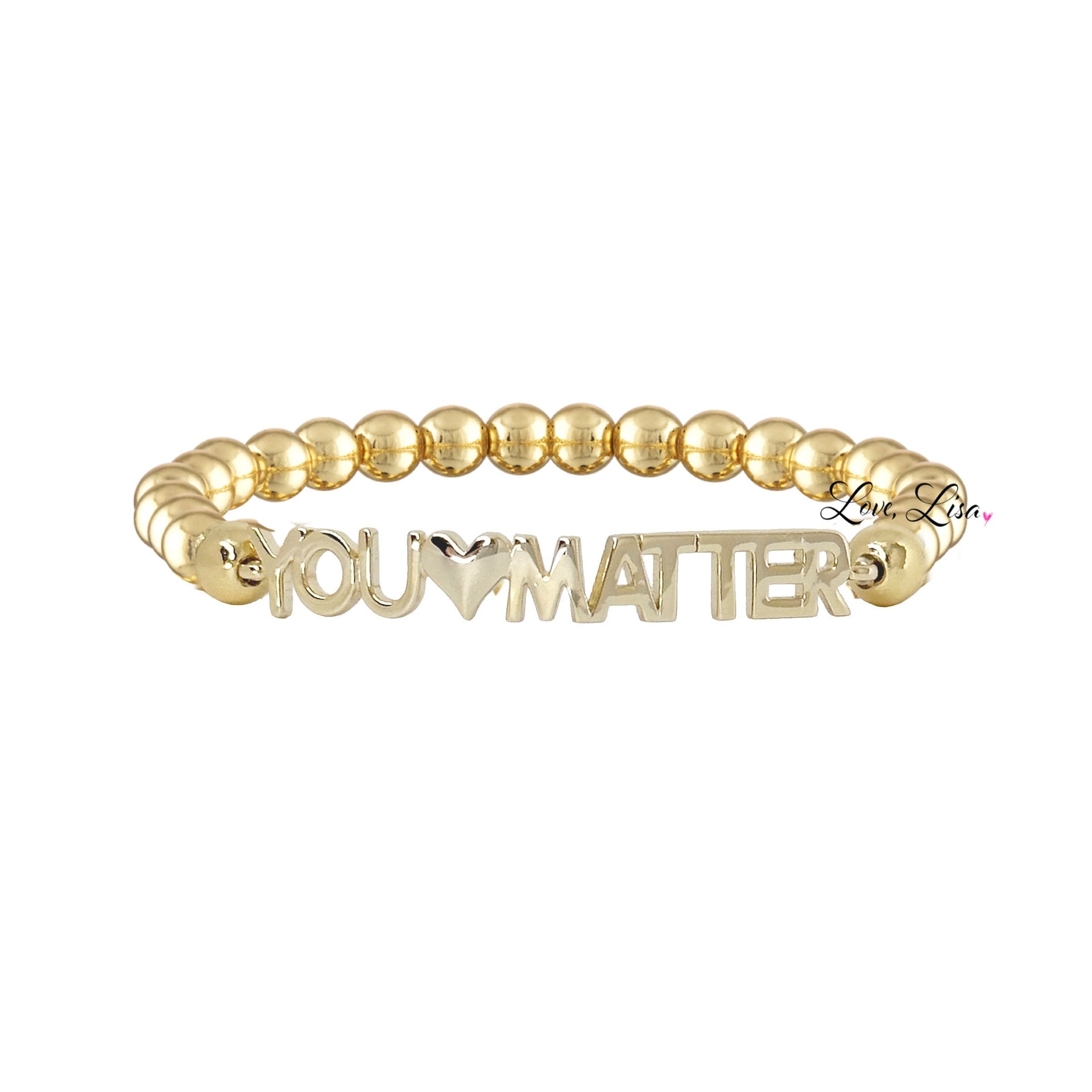 karens powerful reminder bracelet you matter gold beaded bracelet with inspirational charm