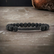 Love Lisa Kevin’s Black Diamond Bar Bracelet stacked with men’s bracelets