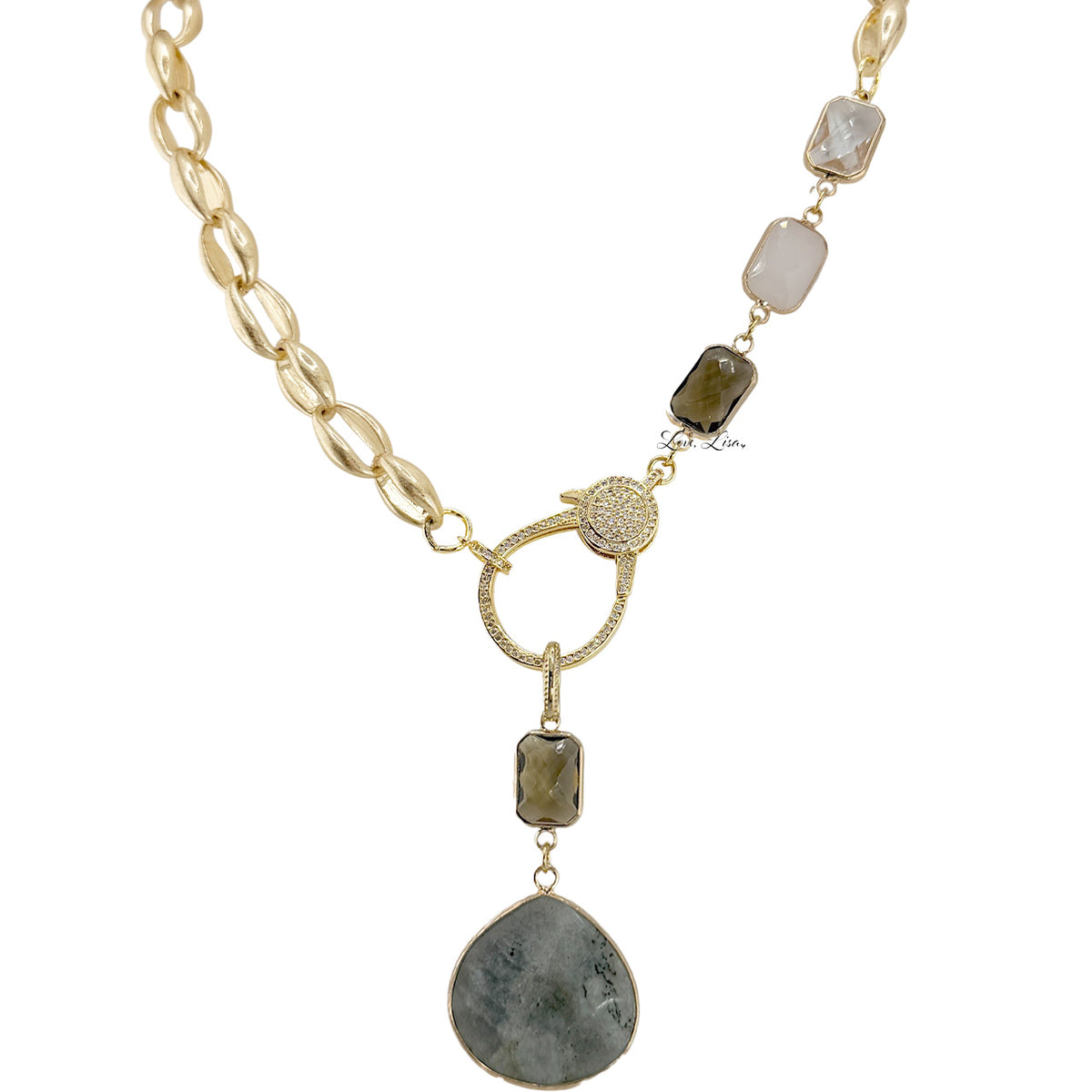 Valentina Gemstone Drop Necklace
