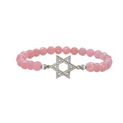 pink star of david beaded bracelet