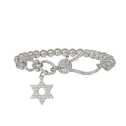 larissa crystal star of david stretch bracelet silver beaded bracelet with crystal star of david charm