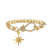 love lisa larissa sexy link stretch star bracelet gold link chain with crystal star charm and stretch beaded back