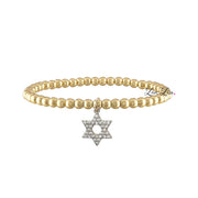 laurie star of david bracelet gold silver mixed brass beads with pave star of david charm