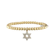 love lisa laurie star of david bracelet gold brass beaded bracelet with pave star of david charm
