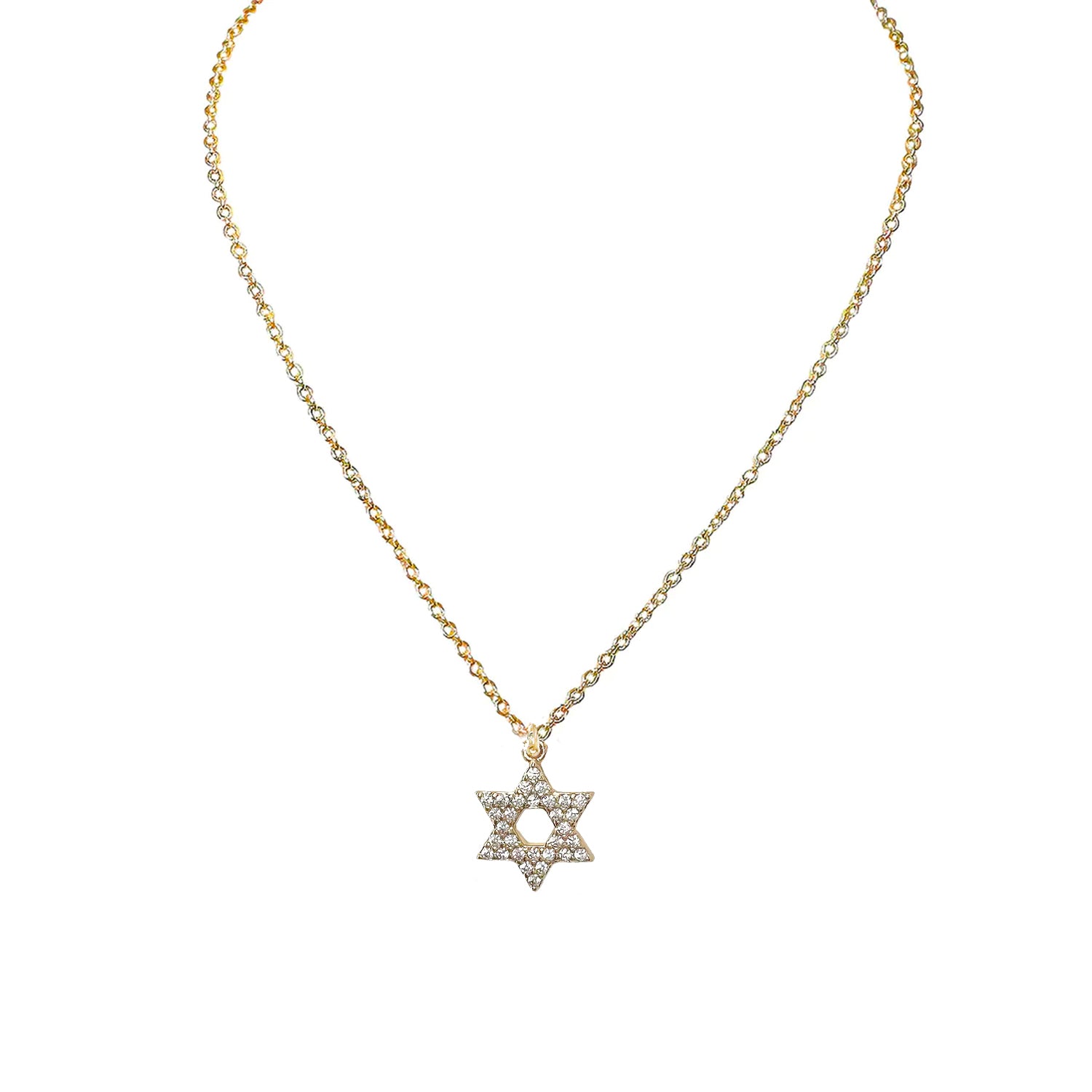 love lisa laurie star of david cz necklace gold chain with cz star of david pendant