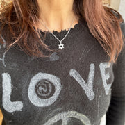 love lisa laurie star of david cz necklace on model layered star of david necklace