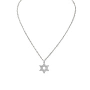 laurie star of david cz necklace silver chain with cz star of david pendant