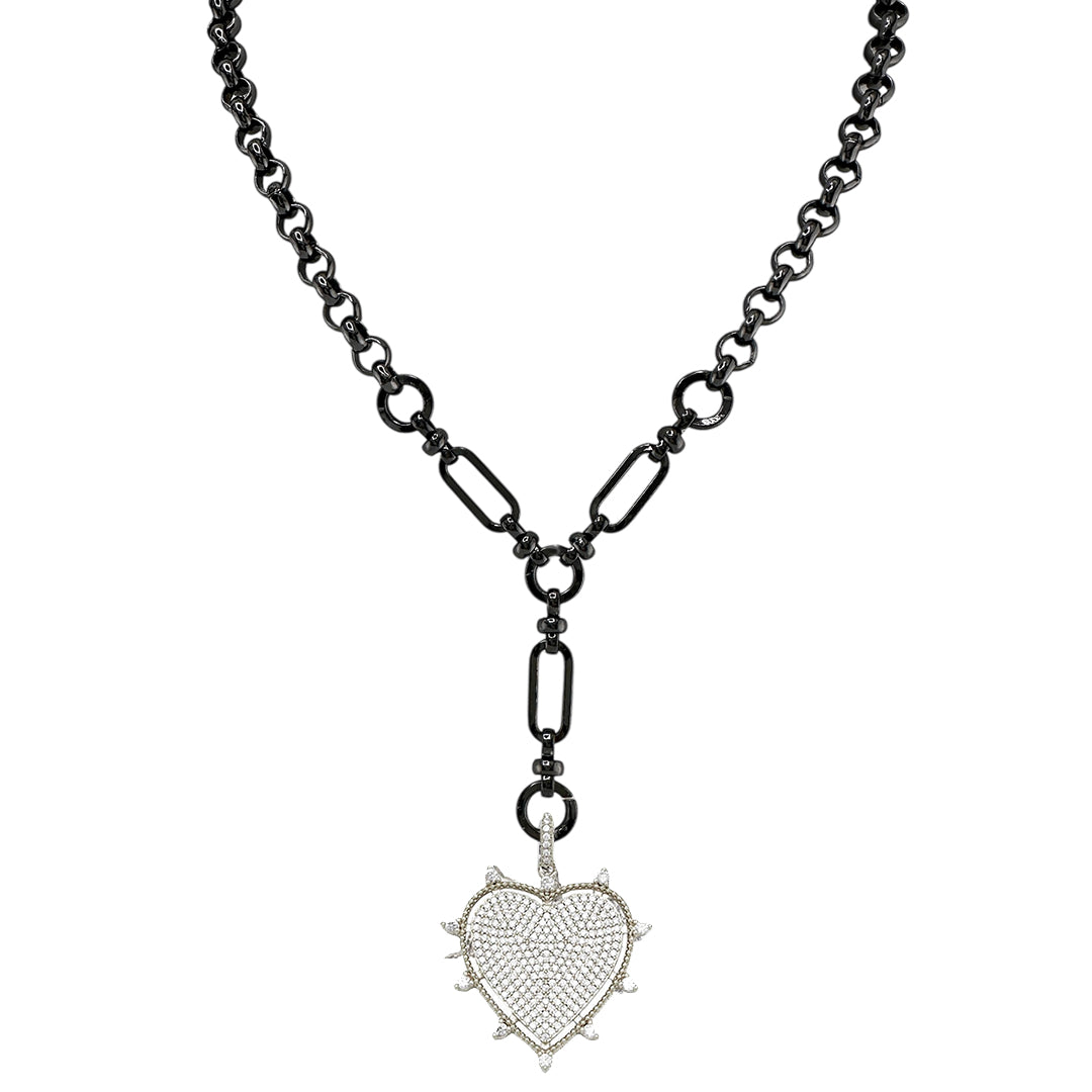 Layla Heart Magnetic Necklace – Bold Crystal Spike Pendant | Love Lisa