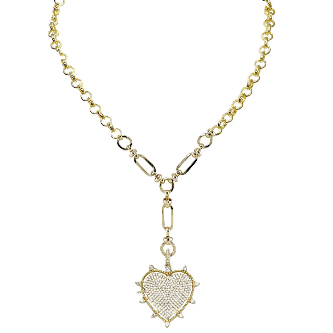 Layla Heart Magnetic Necklace – Bold Crystal Spike Pendant | Love Lisa
