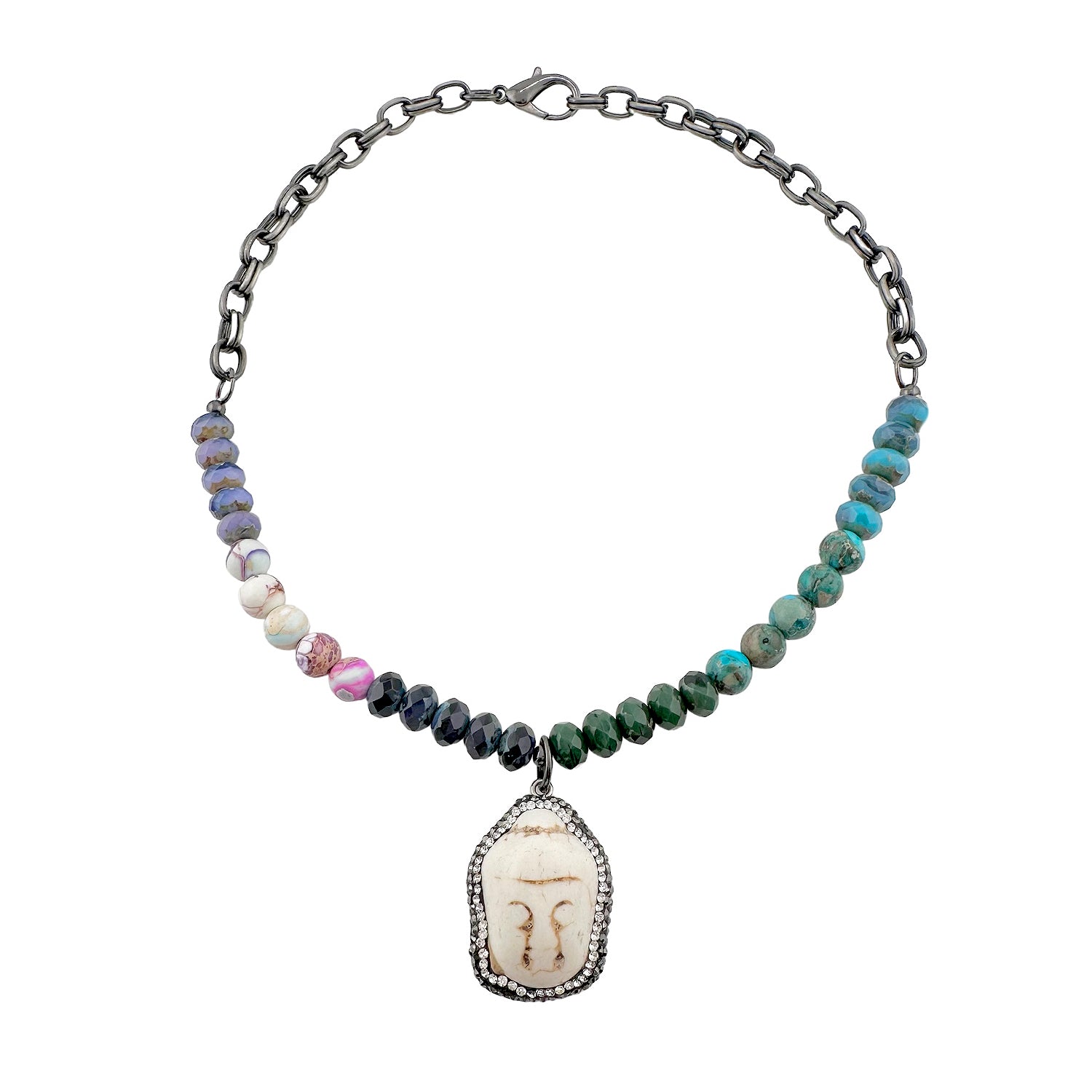 Love Lisa Lena Buddha Beaded Necklace front view