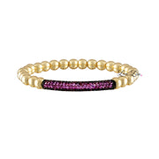 lexi colorful bar bracelet pink pave bar gold beads