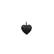Black pavé crystal heart charm with bold dimensional shape