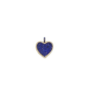 Bold blue pavé heart charm with high-shine finish