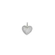 Sleek silver heart pendant with 3-D sparkle