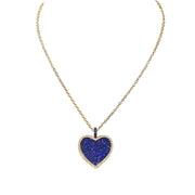 lila diamond heart necklace in blue with gold chain and blue cz heart charm