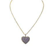 lila diamond heart necklace in purple with gold chain and purple cz heart pendant
